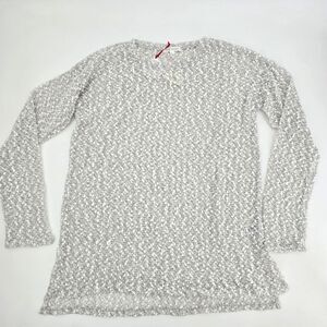 Aeropostale White and Silver Women's Knit Sweater Size L NWT